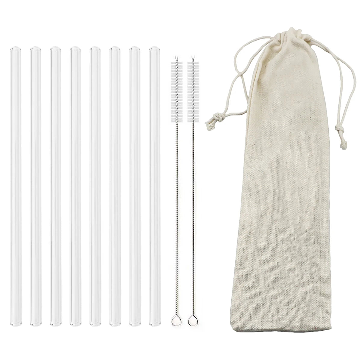Reusable Eco Friendly Glass Straw Set
