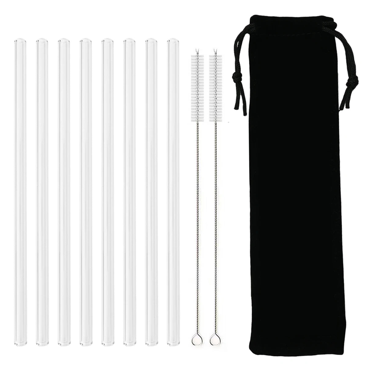 Reusable Eco Friendly Glass Straw Set
