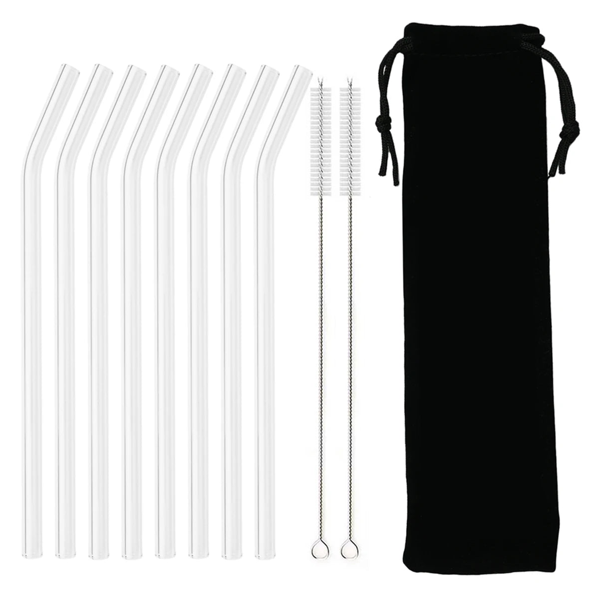 Reusable Eco Friendly Glass Straw Set