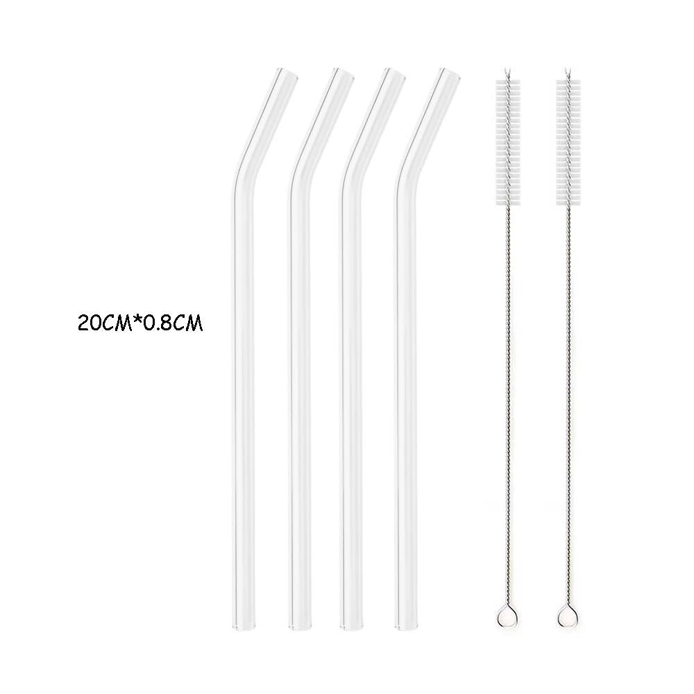 Reusable Eco Friendly Glass Straw Set