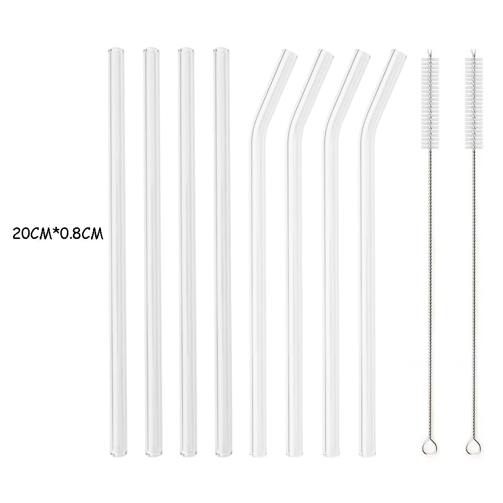 Reusable Eco Friendly Glass Straw Set