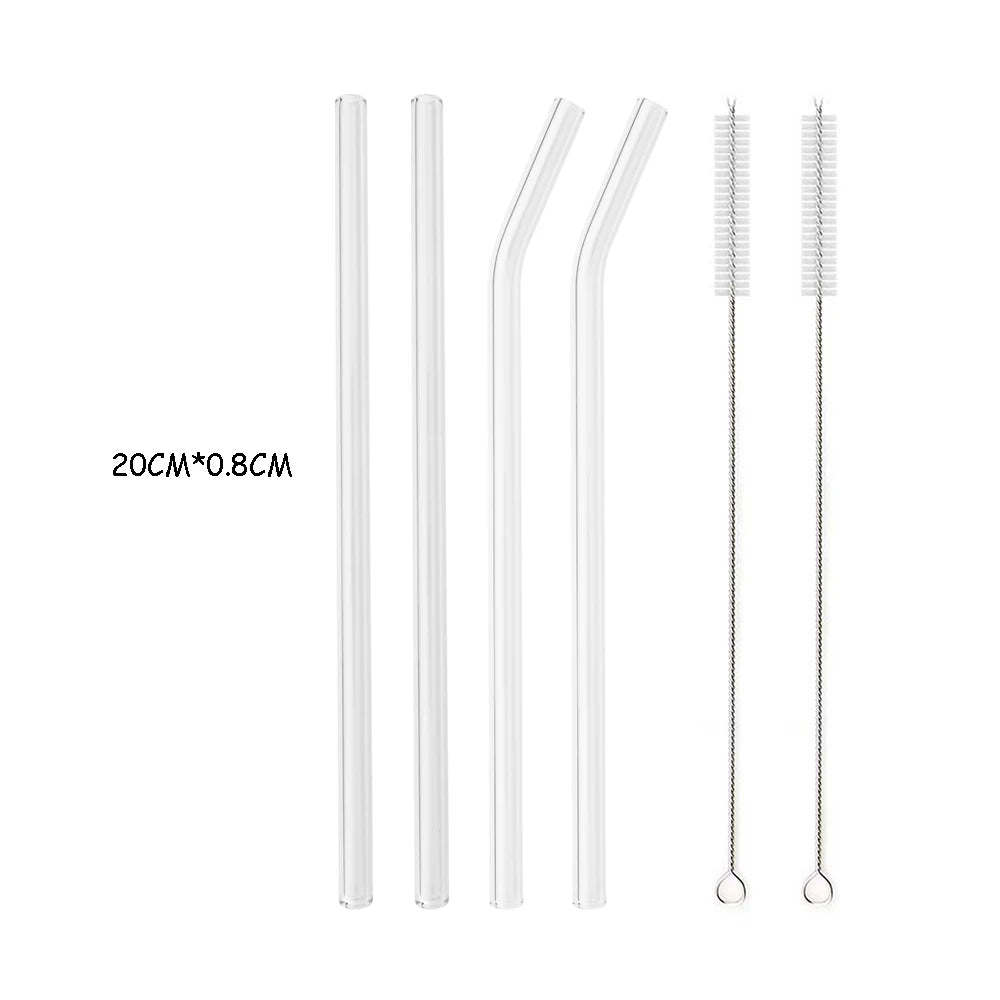 Reusable Eco Friendly Glass Straw Set