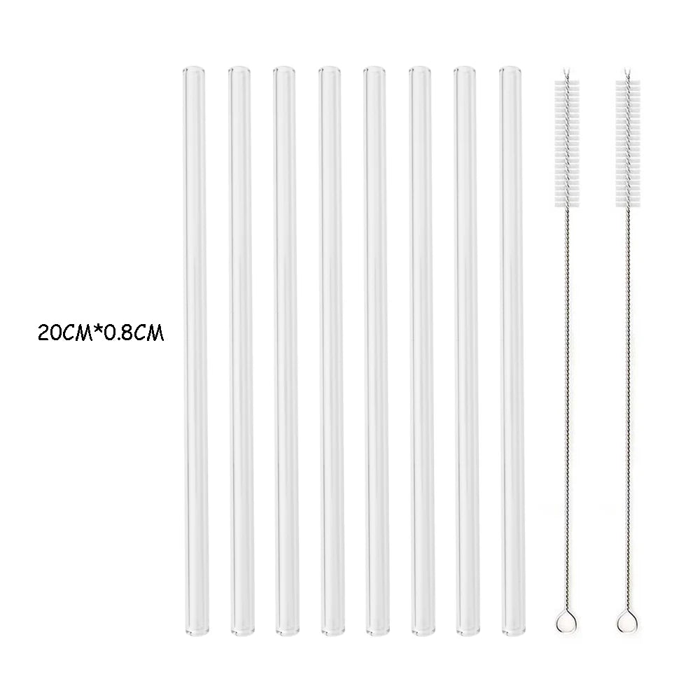 Reusable Eco Friendly Glass Straw Set