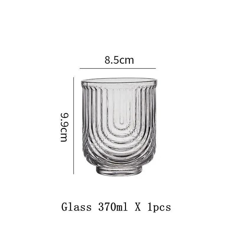 Niche Glass American Ice Latte Coffee Cup, Handmade, Small U Juice Cups, Water Mug, Drink Mugs, Simple New Style, Kawaii Wave