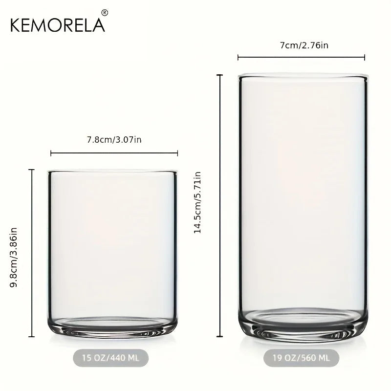 6/4PCS 15/19 Oz BPA Free Borosilicate Drinking Glasses Set Heat Resistant, Dishwasher Safe For Cocktail Whiskey Soda Water Beer