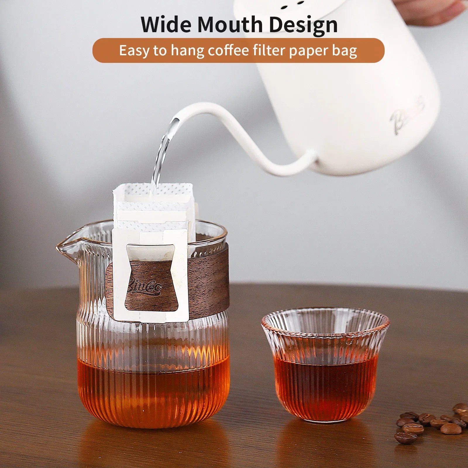 BINCOO Vertical Striped Glass Cup, Iced Coffee Cup, Vintage Transparent Water Tea Milk Juice Mugs Cup, Wine Glasses For Cocktail