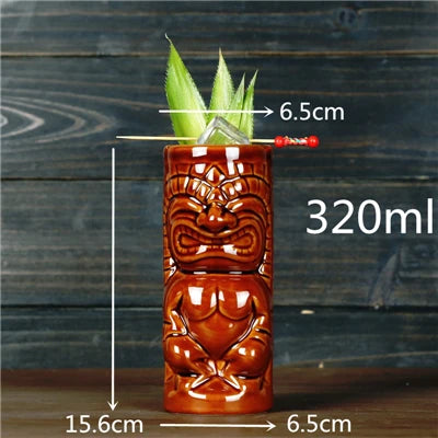 660ml Hawaii Tiki Mugs Cocktail Cup Beer Beverage Mug Wine Mug Ceramic Tiki Mugs