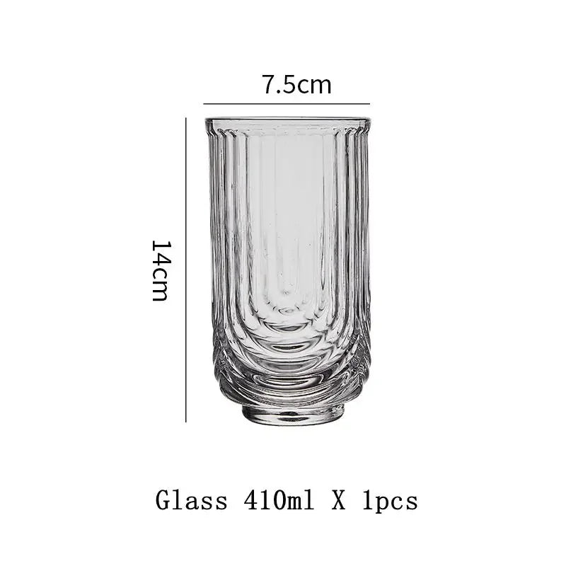 Niche Glass American Ice Latte Coffee Cup, Handmade, Small U Juice Cups, Water Mug, Drink Mugs, Simple New Style, Kawaii Wave