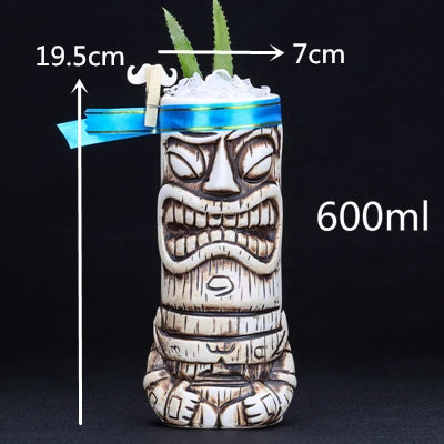 660ml Hawaii Tiki Mugs Cocktail Cup Beer Beverage Mug Wine Mug Ceramic Tiki Mugs