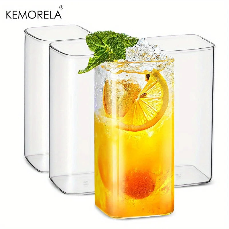 4pcs Drinking Glasses Cups 15oz/19oz Thin Highball Glasses Clear Tall Glass Cups For Water  Juice Beer  Drinks And Cocktail