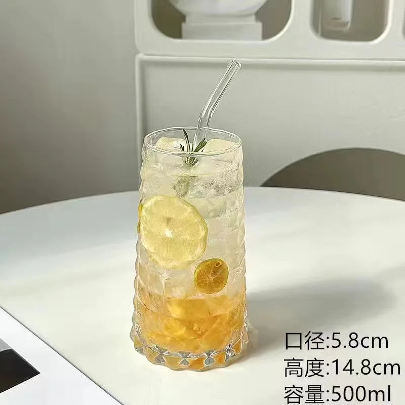 High Appearance Level Juice Glass, Clear Glass, Americano Cup Wine Glass, Instagram Fan, Influencer Niche, 401-500ml