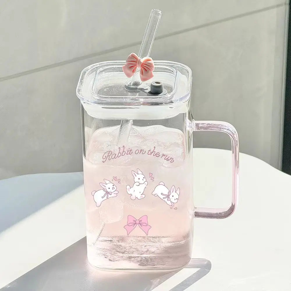 Bow Shaped Glass, Water Cup, High-value Household Cold Drink, Juice Cute Milk Coffee Cups Glassware