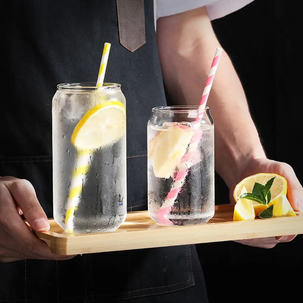 Creative Can Shape Tea Juice Milk Glass Cup Coffee Mug Wine Glass Drink Cup High Borosilicate Glass Drinkware Durable