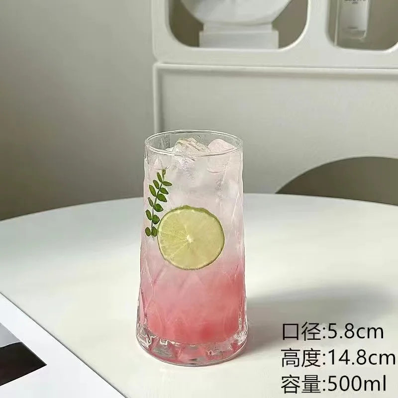 High Appearance Level Juice Glass, Clear Glass, Americano Cup Wine Glass, Instagram Fan, Influencer Niche, 401-500ml