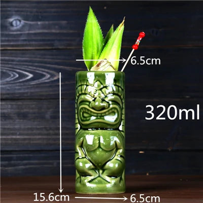 660ml Hawaii Tiki Mugs Cocktail Cup Beer Beverage Mug Wine Mug Ceramic Tiki Mugs