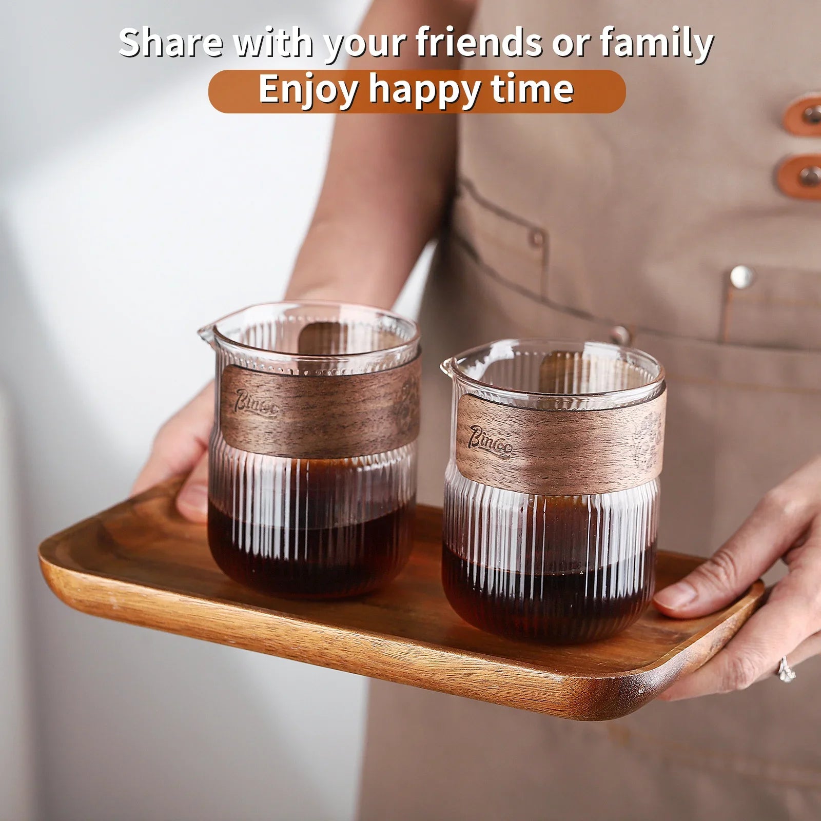 BINCOO Vertical Striped Glass Cup, Iced Coffee Cup, Vintage Transparent Water Tea Milk Juice Mugs Cup, Wine Glasses For Cocktail