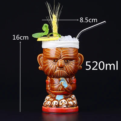 660ml Hawaii Tiki Mugs Cocktail Cup Beer Beverage Mug Wine Mug Ceramic Tiki Mugs