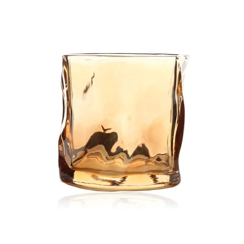 1Pcs Transparent Glass Mug Glacier Wine Whiskey Coffee Cup Household Drinking Juice Irregular Shape Cups Drinkware