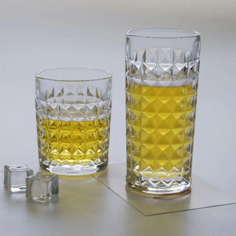 Creative Glass Cups European-style Heat-resistant Drinking Cups Transparent Tea Brewing Cups Milk Breakfast Juice Cups Beer Mugs