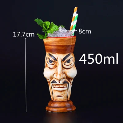 660ml Hawaii Tiki Mugs Cocktail Cup Beer Beverage Mug Wine Mug Ceramic Tiki Mugs