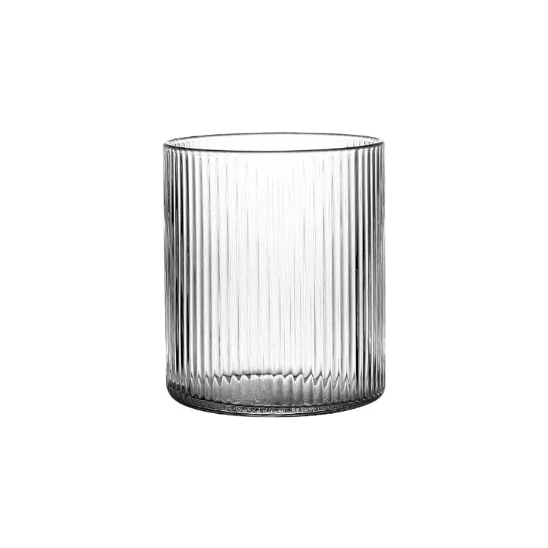 2023 Japanese-Style Ripple Whisky Glass Vertical Lines Coffee Cup Transparent Beer Mug Drinking Glass For Juice