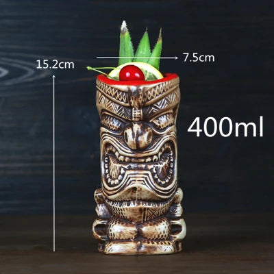 660ml Hawaii Tiki Mugs Cocktail Cup Beer Beverage Mug Wine Mug Ceramic Tiki Mugs