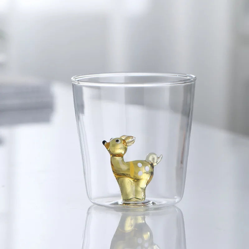 3D Creative Handmade Bubble Glass Cup Three-Dimensional Animal Plant Shape Coffee Milk Drink Cute Transparent Glass Cup,Gift