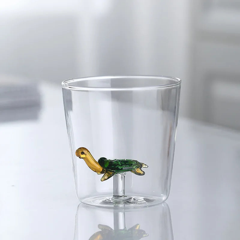3D Creative Handmade Bubble Glass Cup Three-Dimensional Animal Plant Shape Coffee Milk Drink Cute Transparent Glass Cup,Gift