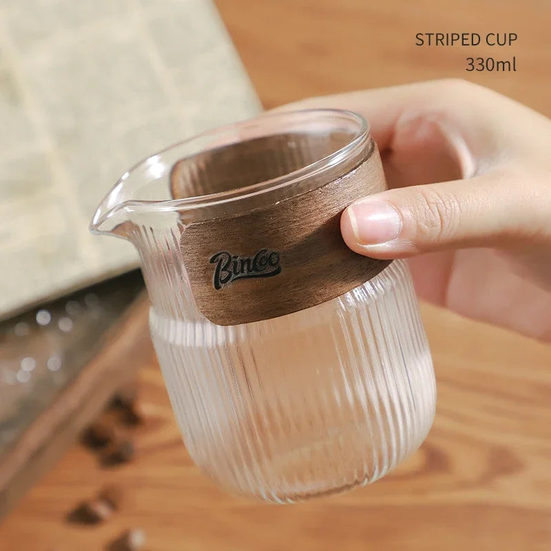 BINCOO Vertical Striped Glass Cup, Iced Coffee Cup, Vintage Transparent Water Tea Milk Juice Mugs Cup, Wine Glasses For Cocktail