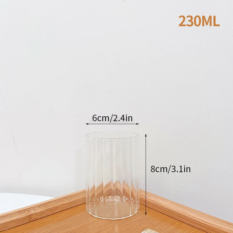 Japanese Glass Cup Transparent Mug Cup Ins Water Cup Drinking Coffee Juice Milk Cups Kitchen Accessory Water Glass