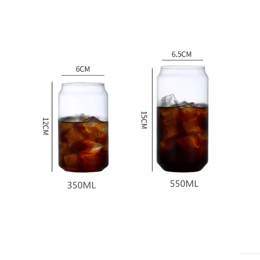 Creative Can Shape Tea Juice Milk Glass Cup Coffee Mug Wine Glass Drink Cup High Borosilicate Glass Drinkware Durable