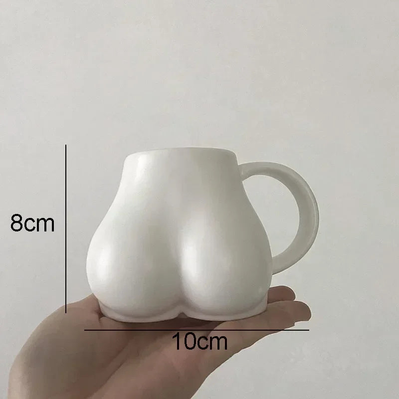 Creativity Butt Decorative Coffee Mugs Ceramic Cup Heat Resistant Portable Wine Glass Travel Porcelain Mug 250ml Juice Cup