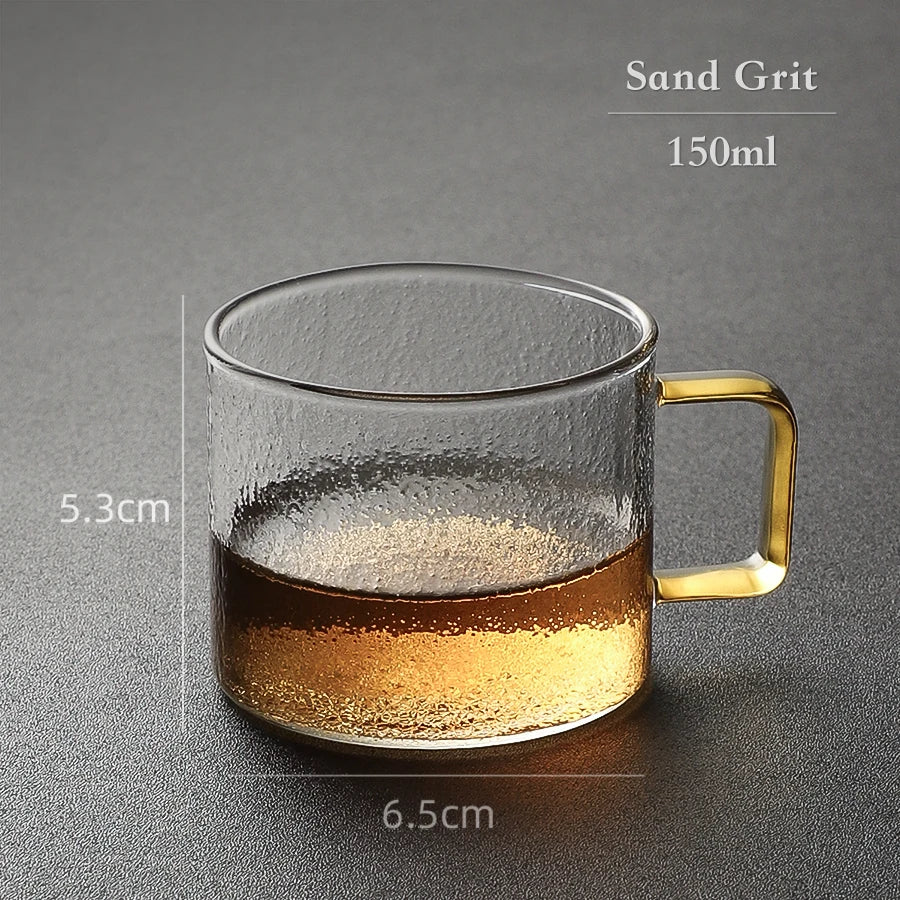 150ML Small Beautiful Heat-resistant Borosilicate Clear Espresso Glass Cup Coffee Mug Tumbler Chinese Kungfu Hot Tea Cup Teacup