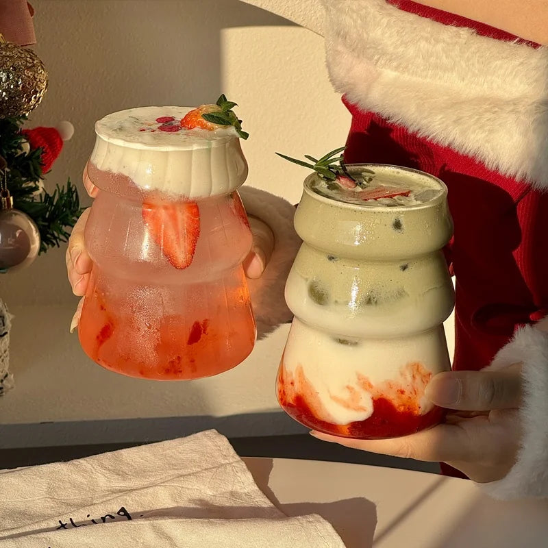 Vertical Stripe Glass Cup