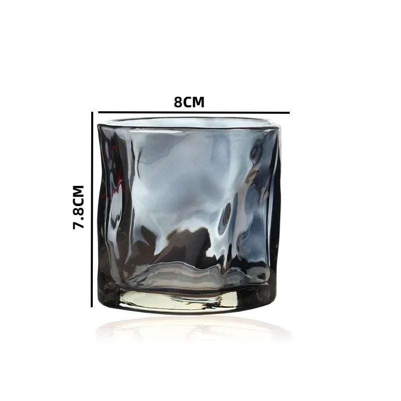 1Pcs Transparent Glass Mug Glacier Wine Whiskey Coffee Cup Household Drinking Juice Irregular Shape Cups Drinkware
