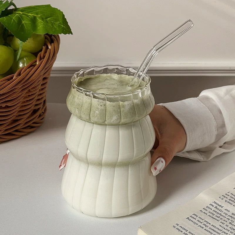 Vertical Stripe Glass Cup