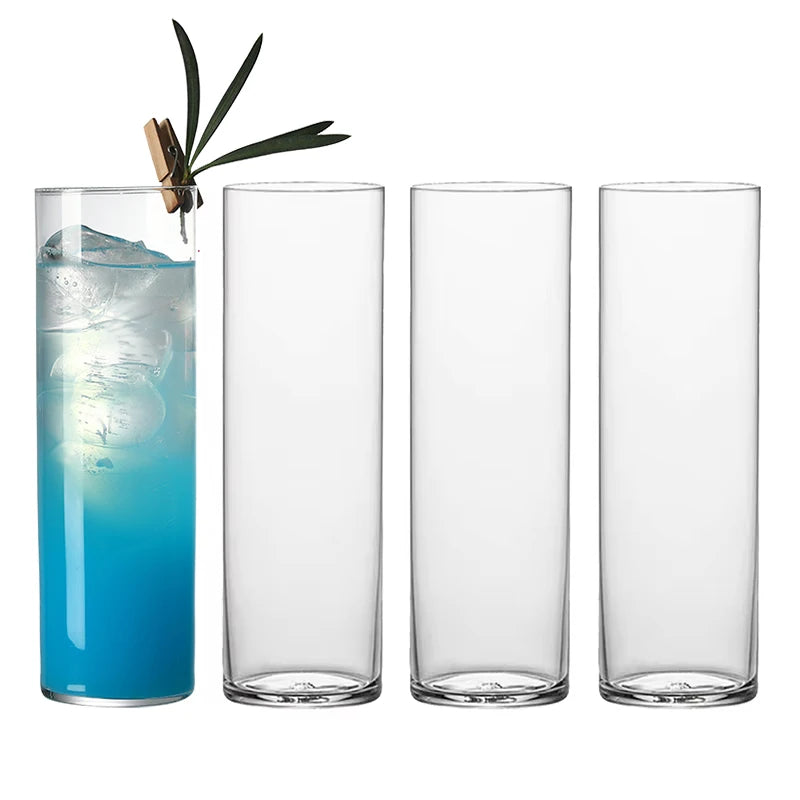 4PCS Extra Light Crystal Highball Glasses Barware Collins Tumbler for Water, Juice, Beer, and Cocktail Set of 4