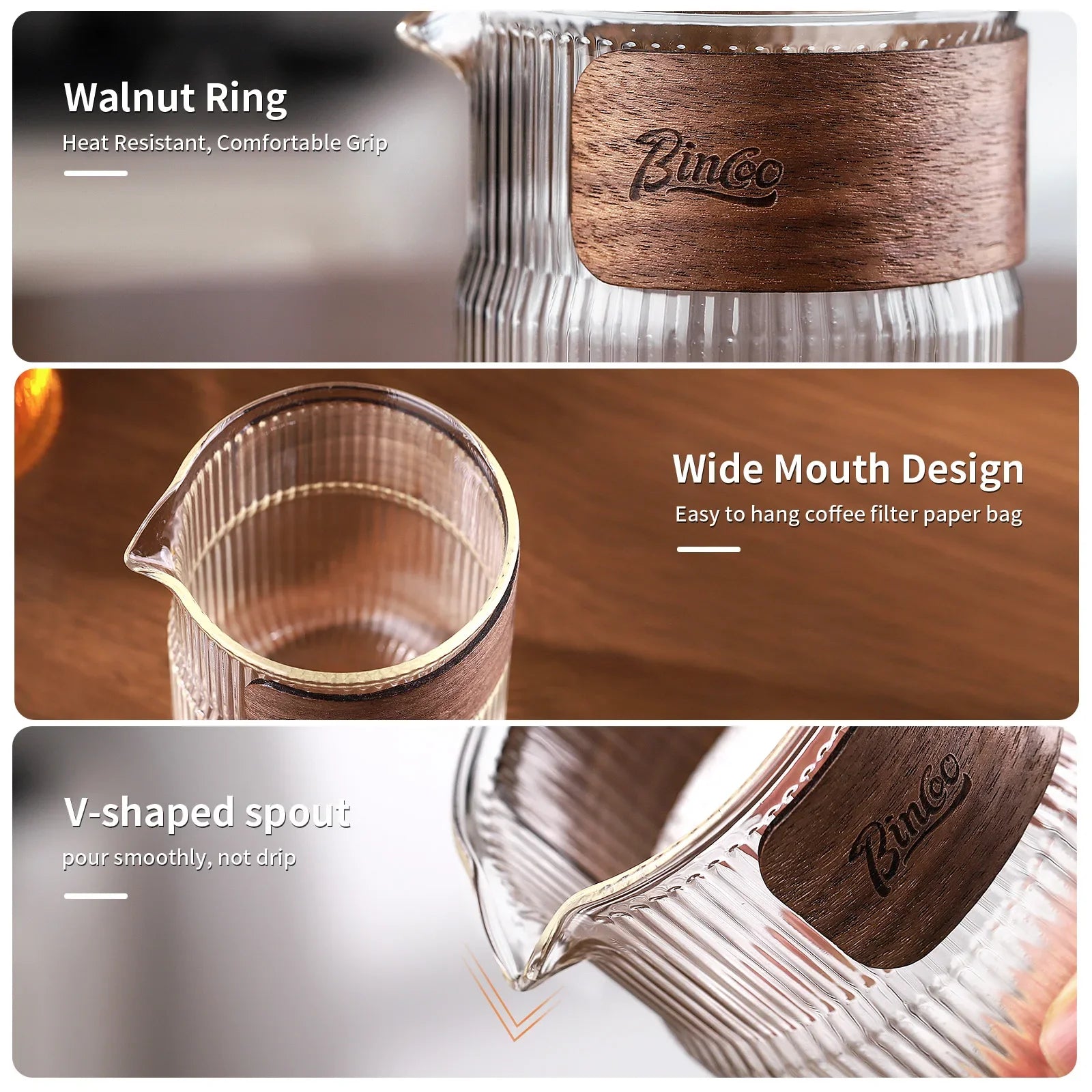 BINCOO Vertical Striped Glass Cup, Iced Coffee Cup, Vintage Transparent Water Tea Milk Juice Mugs Cup, Wine Glasses For Cocktail