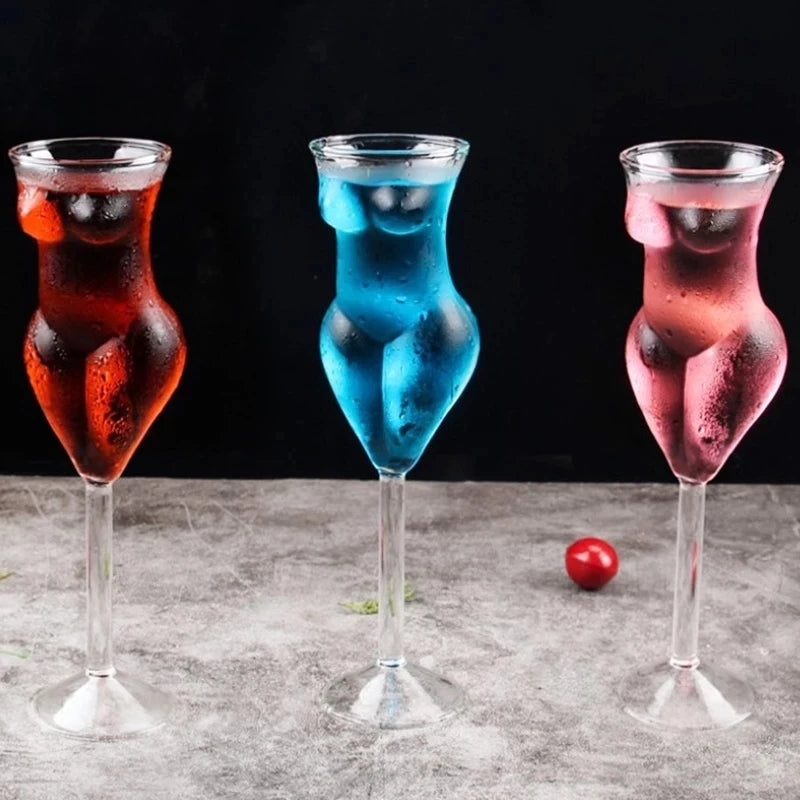 Naked Girl Body Shape Wine Glass Cup Creative Transparent Body Champagne Glass Cups Borosilicate Female Goblet For Night Bar