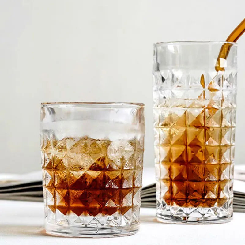 Creative Glass Cups European-style Heat-resistant Drinking Cups Transparent Tea Brewing Cups Milk Breakfast Juice Cups Beer Mugs