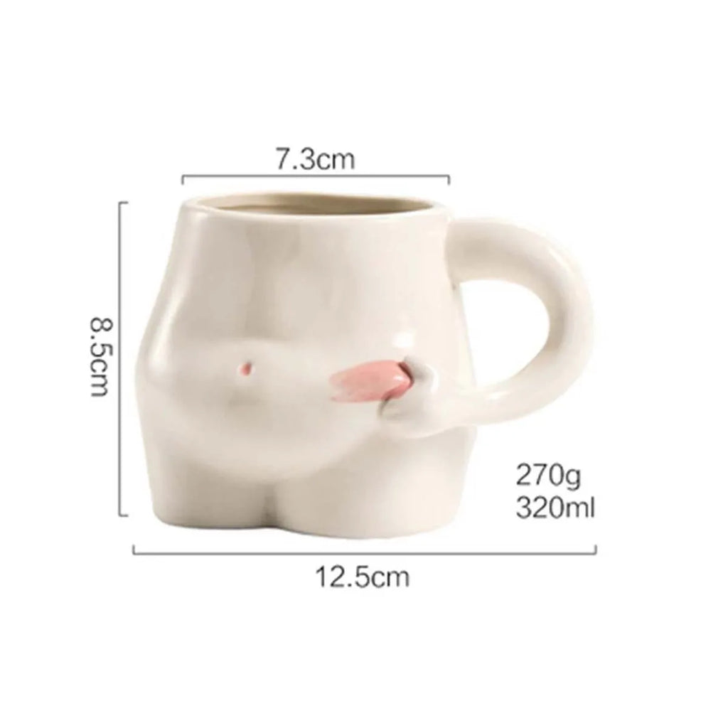 European 320ml Ceramic Cup Cute Belly Cup Coffee Cup Set Creative Art Milk Cup Modern Living Room Home Decoration Accessories