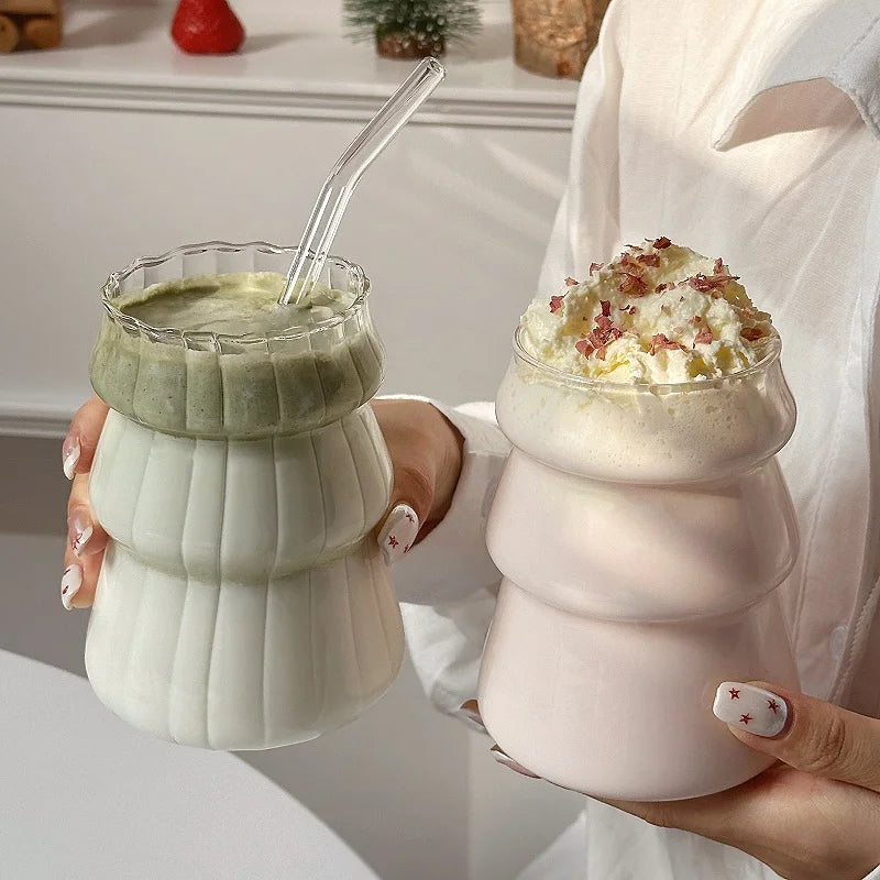 Vertical Stripe Glass Cup