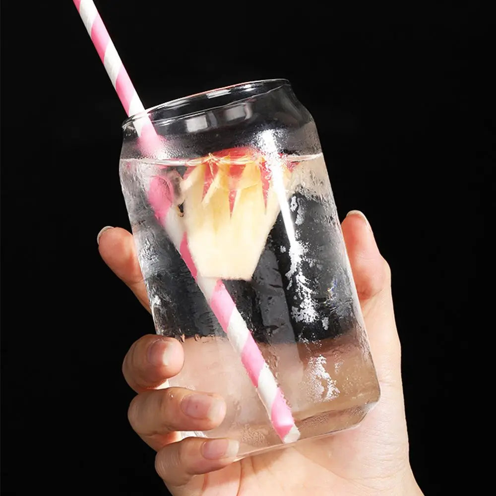 Creative Can Shape Tea Juice Milk Glass Cup Coffee Mug Wine Glass Drink Cup High Borosilicate Glass Drinkware Durable