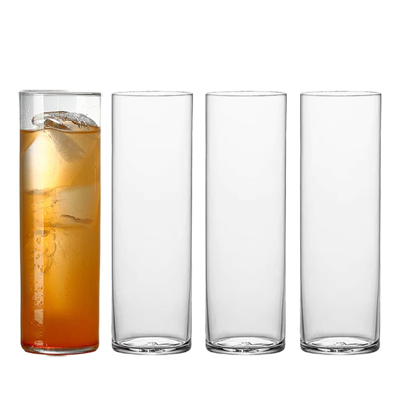 4PCS Extra Light Crystal Highball Glasses Barware Collins Tumbler for Water, Juice, Beer, and Cocktail Set of 4