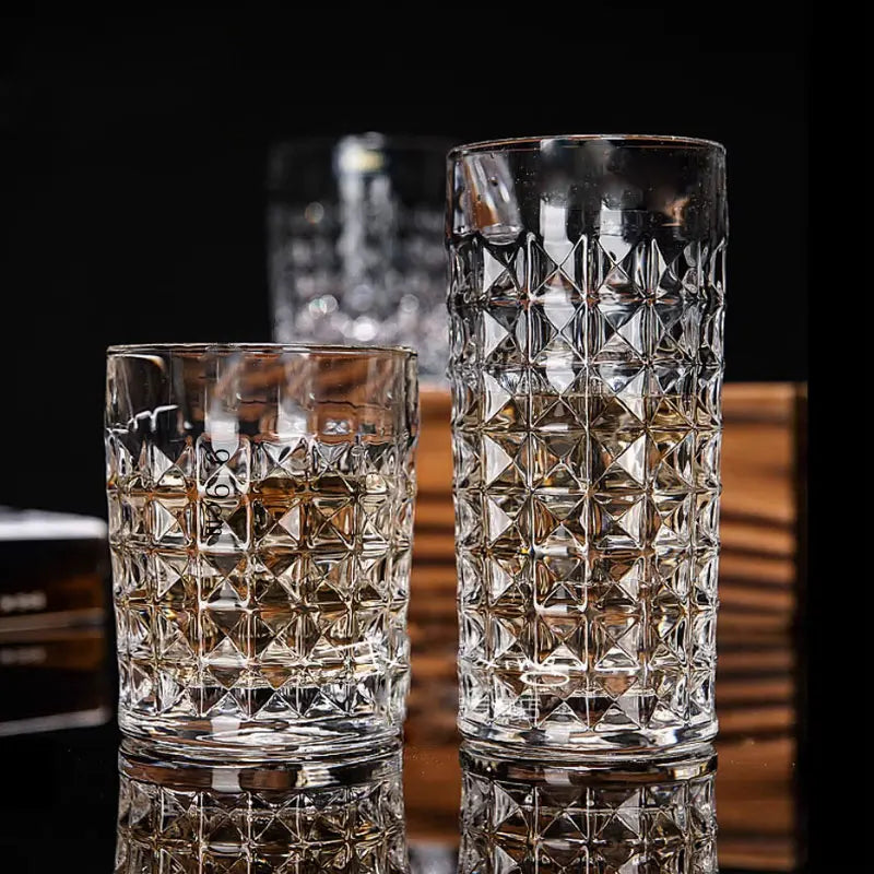 Creative Glass Cups European-style Heat-resistant Drinking Cups Transparent Tea Brewing Cups Milk Breakfast Juice Cups Beer Mugs