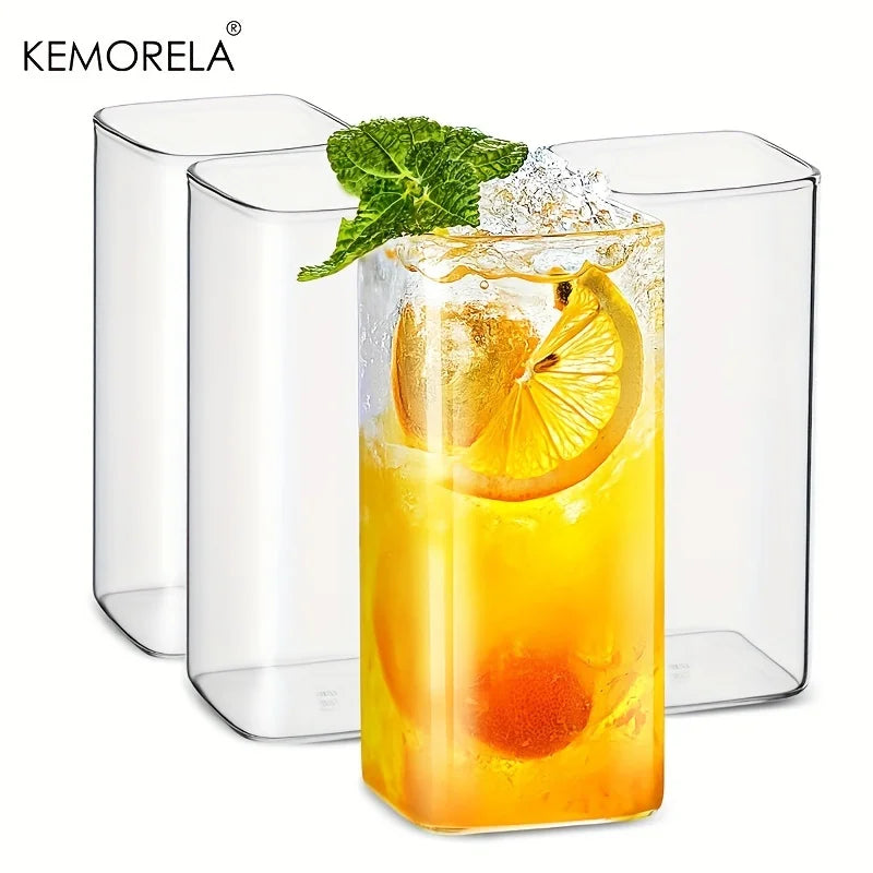 4pcs Drinking Glasses Cups 15oz/19oz Thin Highball Glasses Clear Tall Glass Cups For Water  Juice Beer  Drinks And Cocktail