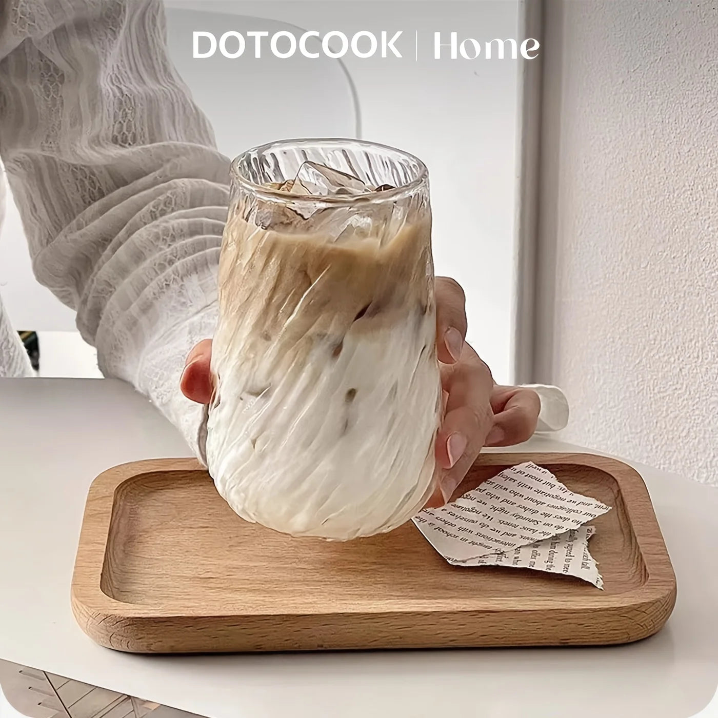 400ML Coffee Mug Glassware Stripe Glass Cup Ice Mug Transparent Glass Tea Cup Drinkware Juice Milk Mocha Cups Kitchen Supplies