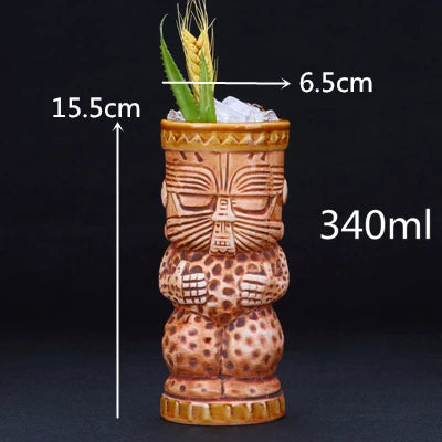 660ml Hawaii Tiki Mugs Cocktail Cup Beer Beverage Mug Wine Mug Ceramic Tiki Mugs