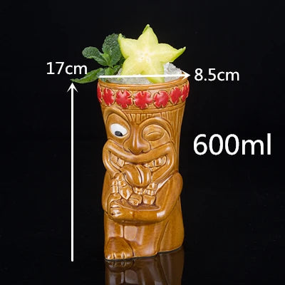 660ml Hawaii Tiki Mugs Cocktail Cup Beer Beverage Mug Wine Mug Ceramic Tiki Mugs