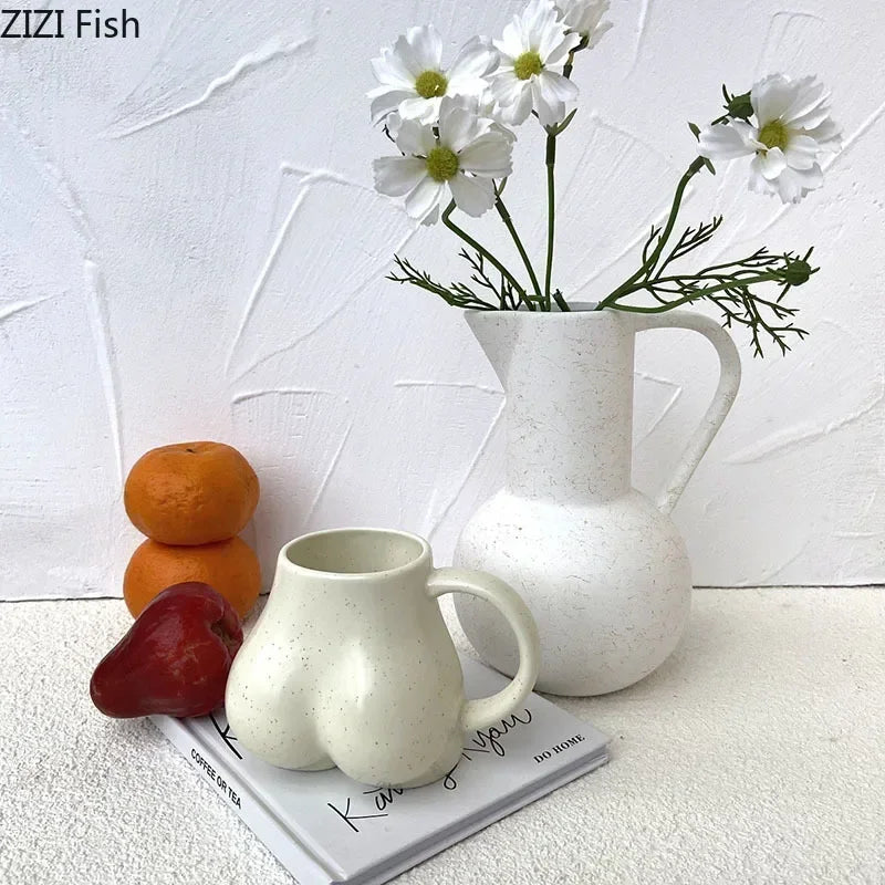 Creativity Butt Decorative Coffee Mugs Ceramic Cup Heat Resistant Portable Wine Glass Travel Porcelain Mug 250ml Juice Cup